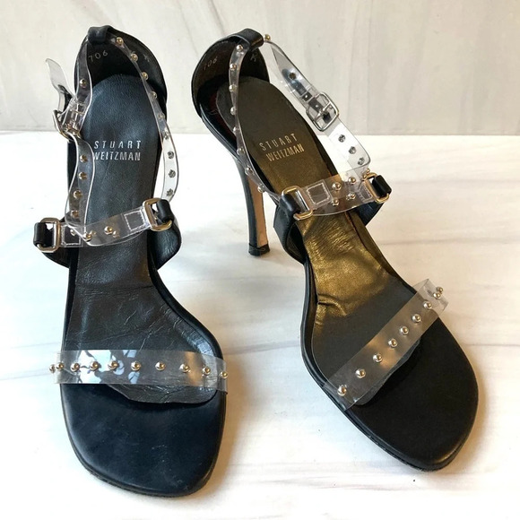 Stuart Weitzman Y2K Studded‎ Jelly Sandal Heels 5.5 - Picture 2 of 8